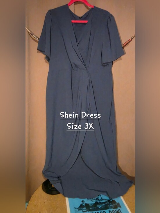 SHEIN Dresses & Skirts - Shein Curve 3XL Blue Wrap Dress - See Photos and Read Description